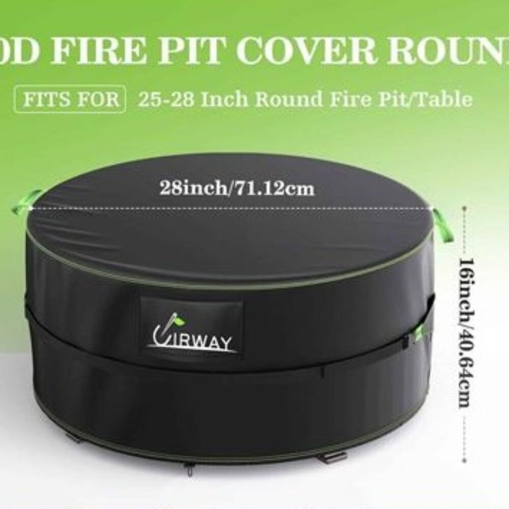 Fire Pit Cover 28 Inch Round Black